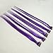 Luwigs Purple 100% Human Virgin Hair Clip In Hair Extensions 18inches Straight Highlights Colored Hair Streak Hairpieces No Short Hair 5pcs/set (18 inches, Purple)