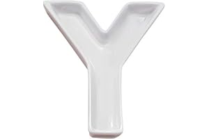 Ivy Lane Design Ceramic Love Letter Dish, Letter Y, White