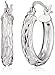 Sterling Silver Medium Diamond-Cut Hoop Earrings (0.8