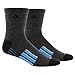 adidas Men's Cushioned X 2 Mid Crew Socks (2-Pair), Black-Graphite Marl/Solar Blue/Light Onix, Large, (Shoe Size 6-12)