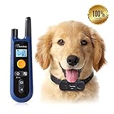 Dog Training Collar - Waterproof Dog Bark Collar w/ 3 Training Modes, Beep, Vibration & Shock, Rechargeable Long Lasting Battery, 1000Ft Remote Range, 0~99 Shock Levels Training Set for All Size Dogs