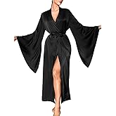 ChiaoLezhee Satin Long Robe For Women, Soft Lightweight Silk, Bride Wedding Night, Bridal Bathrobe Sexy Bathrobes Bridesmaid