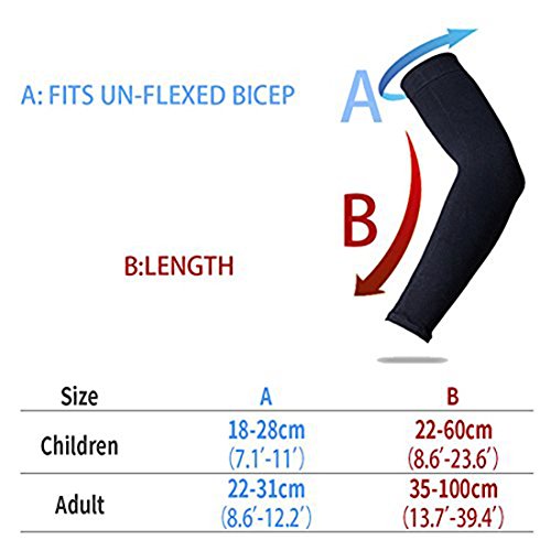 YISEVEN Sports Compression Arm Sleeves for Basketball Golf Accessories Football Baseball Cycling Tattoo – Men & Women White (1 Pair)