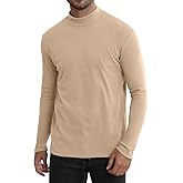 UNQPJUS Men's Mock Turtleneck Shirt Long Sleeve Slim Fit Thermal Undershirt Stretch Base Layer