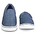 Influence Jimmy Men’s Canvas Slip on Sneakers | Low Rise Casual Fashion Round Toe with Cushioned Collar, Denim, 10