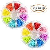 240 Pieces Knitting Crochet Locking Stitch Markers Stitch Counter Stitch Needle Clip with Compartment Box Storage Case