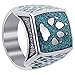 Gem Avenue Mens 925 Sterling Silver Southwestern Style Turquoise Gemstone Wolf Paw with Claw Ring