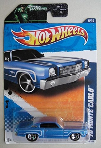 Hot Wheels 2011 Muscle Mania Blue '70 Monte Carlo 6/10 Green Lantern Card
