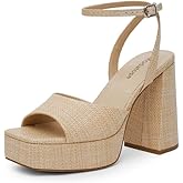 Modatope Platform Heels for Women Platform Sandals Womens Chunky Heel Open Toe Pumps Ankle Strap Womens Wedding Party Pumps Shoes