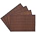 Benson Mills Bali Bamboo Placemats 12-inch x 18-inch, Chocolate, Set of 4
