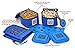 Dog Travel Food Set For Small Dogs (Blue) - 7pk Including Collapsible Bowls, Carriers, Scooper, Place Mat, Bag