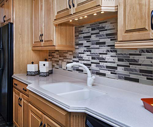 Vamos Tile Premium Anti Mold Peel and Stick Tile Backsplash,Stick On Backsplash Wall Tiles for Kitchen & Bathroom-Removable,Self Adhesive-11.25" x 10" (6 Sheets)