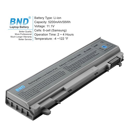 BND Laptop Battery [with Samsung Cells] for Dell Latitude E6400 E6410 E6500 E6510 / Precision M4400, fits P/N PT434 W1193 KY265 312-0748 - 24 Months Warranty [6-Cell 5200mAh/58Wh]