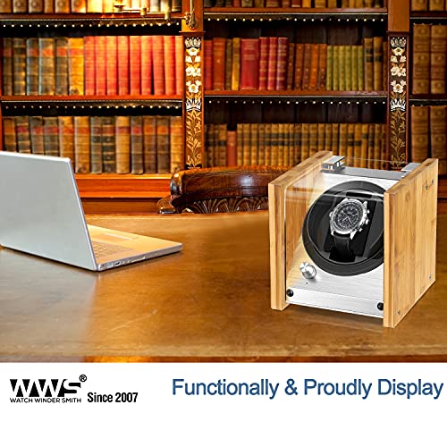 Watch Winder Smith Bamboo Single Watch Winder For Extra Large To Small