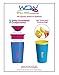 Wow Cup for Kids - NEW Innovative 360 Spill Free Drinking Cup - BPA Free - 9 Ounce (Red/Navy Blue)