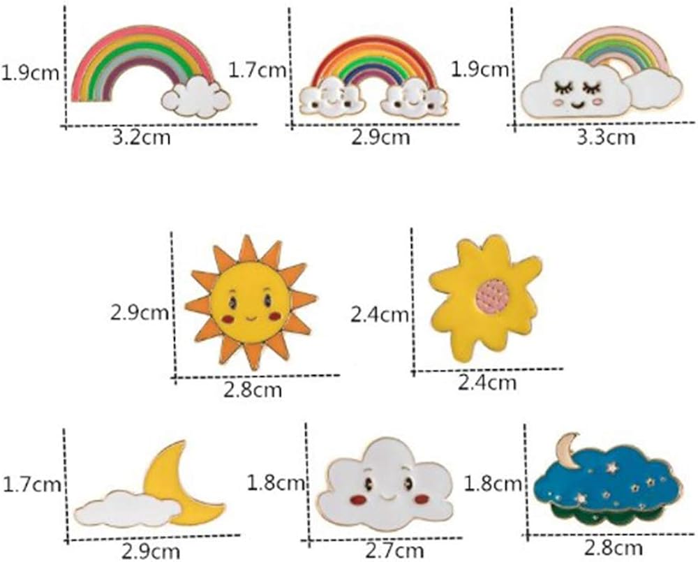 Dulau 8Pcs Cute Enamel Pins Set, Cartoon Brooch Pin Badges, Lightweight DIY Crafts Decoration for Clothing Backpack, Hat - Image 3