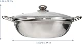Stainless Steel Dual Hot Pot Divider Glass Lid Induction Cooker 28cm view 2