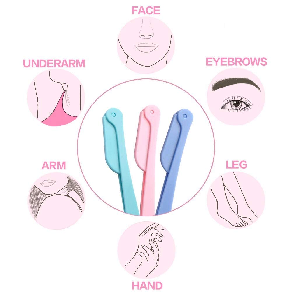 Mea Tira Practical Eyebrow, Facial Hair, Lip, Nose Hair Removal Razor, Eyebrow Shaping Device, Unisex-pack Of 6 PCS,(Style Smooth): Beauty