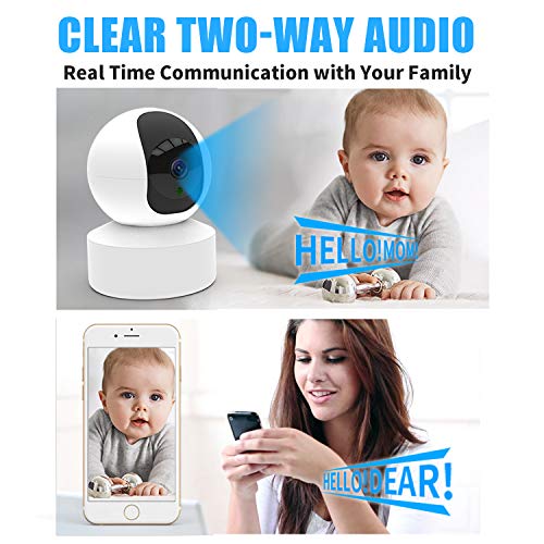 Wireless Cameras for Home Security KXLY 1080p HD WiFi Camera 2-Way Audio Surveillance Camera with Remote Control, Sound Detection and Motion Tracking for Baby/Pet Monitor with iOS&Android