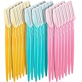 Boao 60 Pieces Eyebrow Razor Shaper Trimmer Shaver Women Facial Razor with Precision Cover