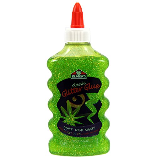 Elmer's Liquid Glitter Glue, Washable, Green, 6 Ounces, 1 Count - Great For Making Slime