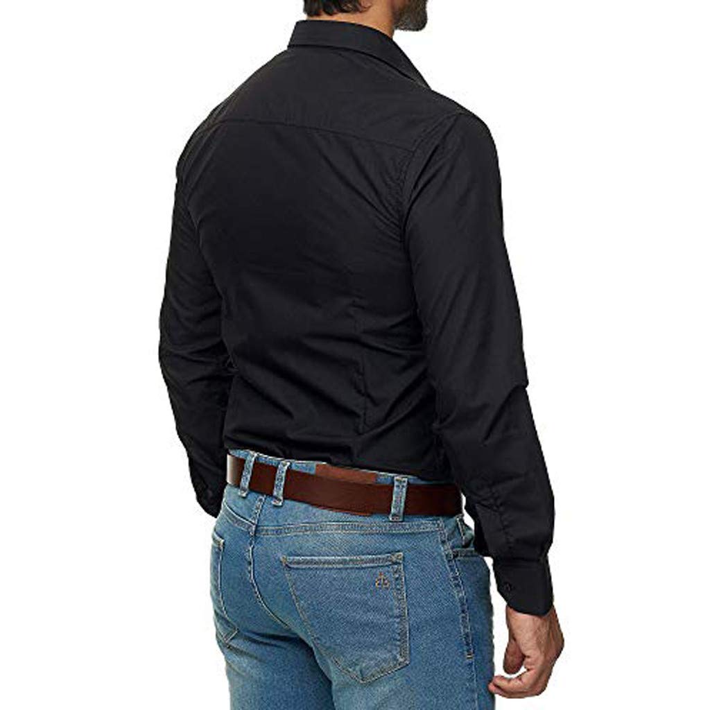 Mens Button Down Plaid Long Sleeve Work Casual Shirt Business Casual