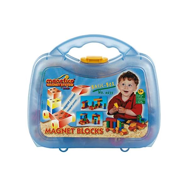 Theo Klein 635 Manetico Basic-Box, mittel | 25 Verschiedene Bunte Magnet-Bausteine | 6 Karten mit Bauanleitungen | Motorikspielzeug | Spielzeug für Kinder ab 1 Jahr – Bild 6