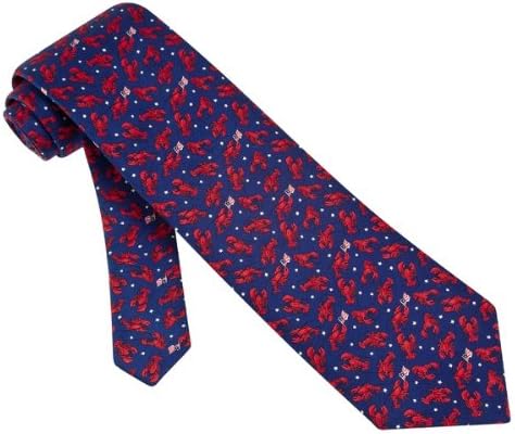 Crustacean Blue Silk Tie Necktie Men's Animal Print Lobsters Neck Tie