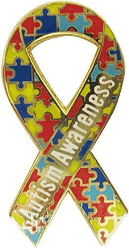 "Autism Awareness" Ribbon Lapel Pin