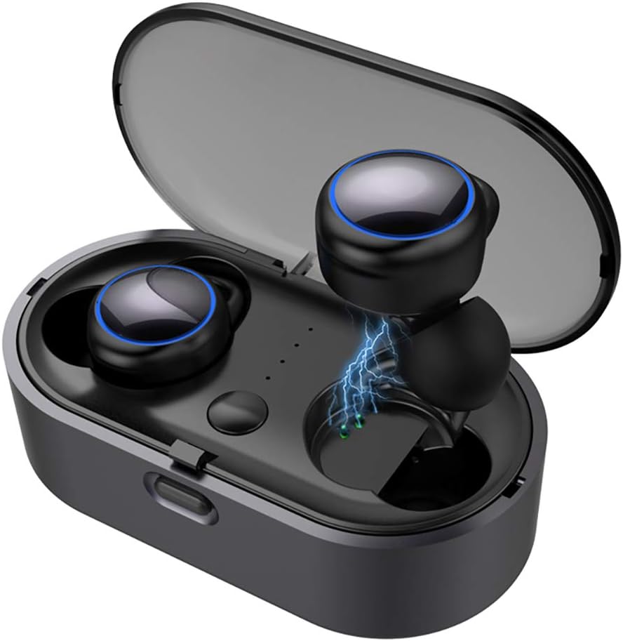 Wireless Earbuds,TOOKLE Bluetooth V5.0 Headphones HD Stereo Deep&Rich Bass Headsets with Charging Case Box,Noise Cancelling Cordless Earphones Fast Charging,Built-in Mic for iPhone iPad Android Phones