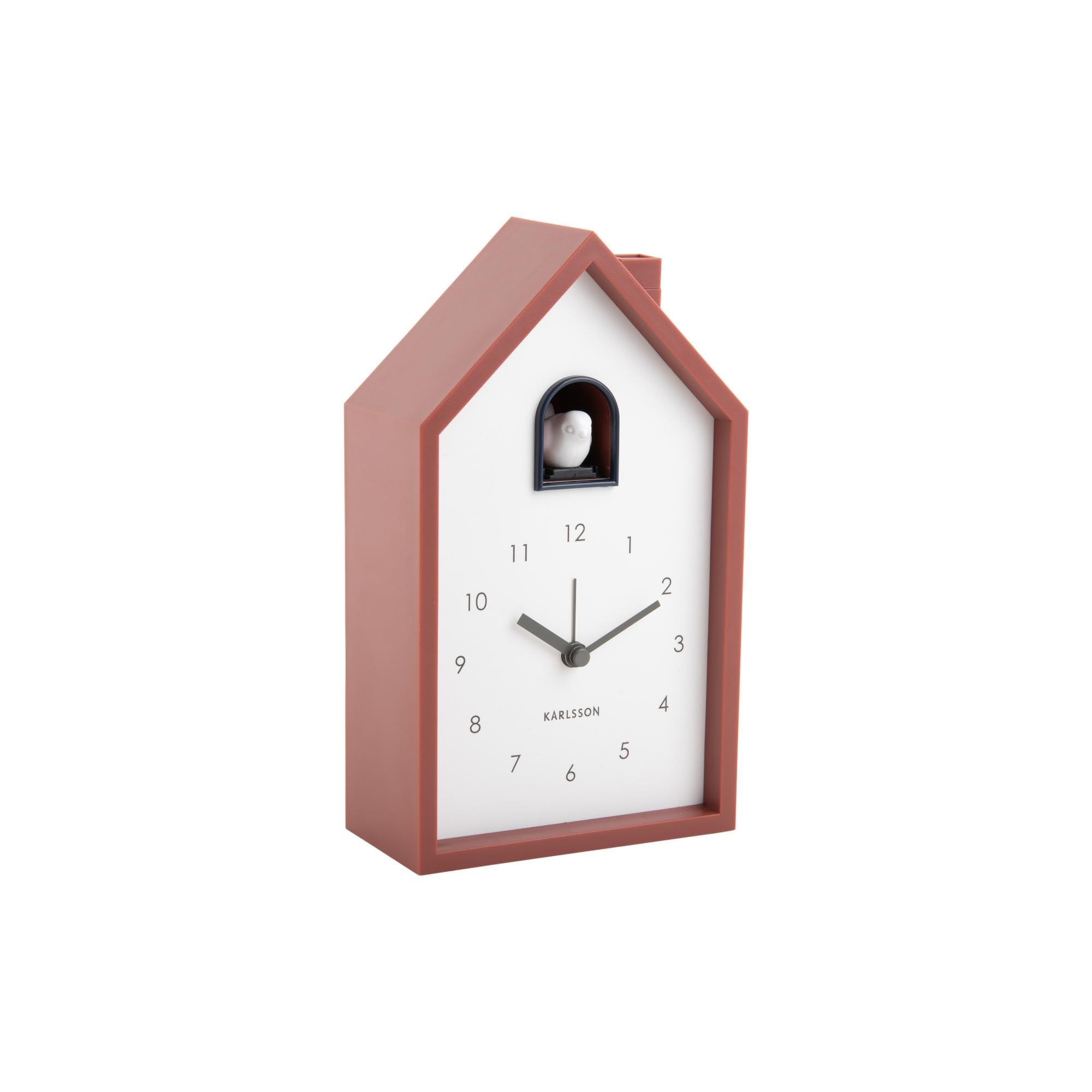 Karlsson Modern Cuckoo Alarm Clock in Red Ochre