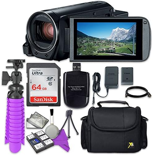 Canon VIXIA HF R80 Camcorder with Sandisk 64 GB SD Memory Card + Accessory Bundle