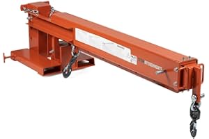 Titan Attachments Fork Mounted Jib Boom Crane Attachment, Manual Telescoping Boom Extends Up to 138”, Pivots Up to 45 Degrees
