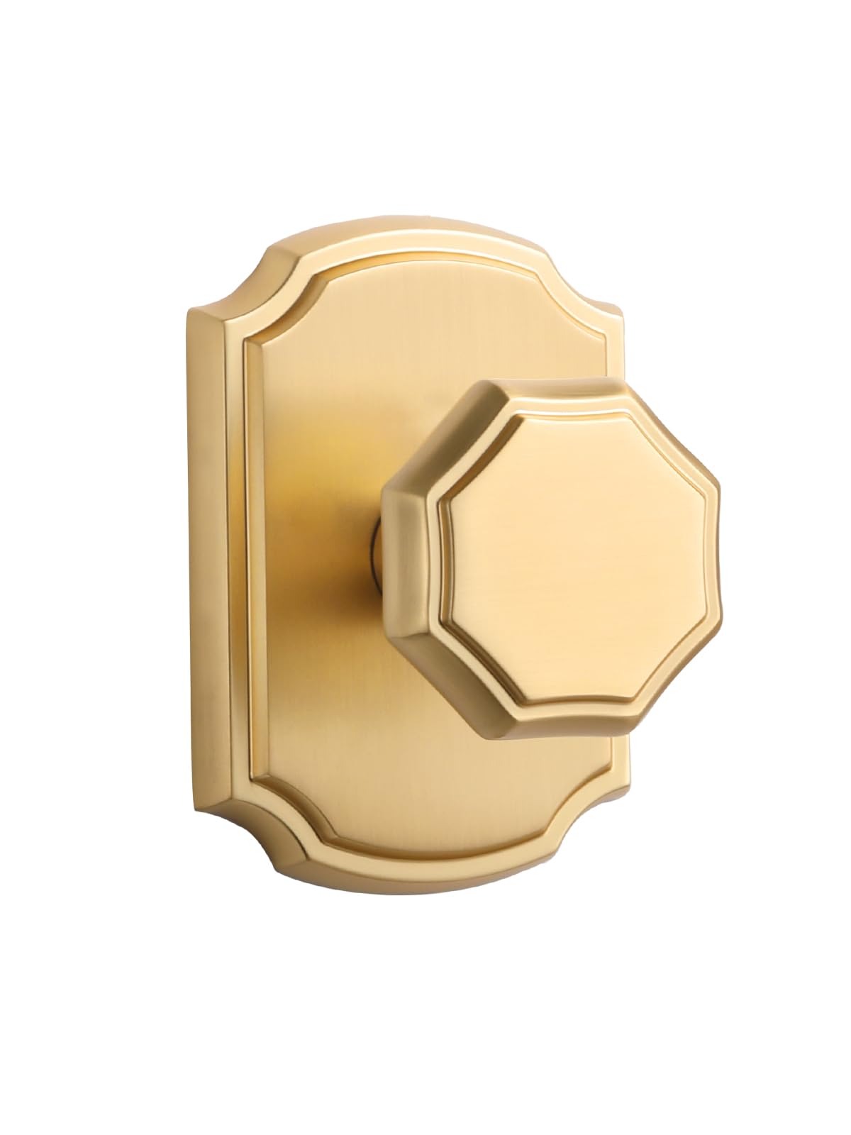 Photo 1 of ***One handle is scratched***SORWDUERM 2 Pack Dummy Gold Door Knobs Interior Satin Brass Dummy Door Handle Single Sided Decorative,Zinc Alloy