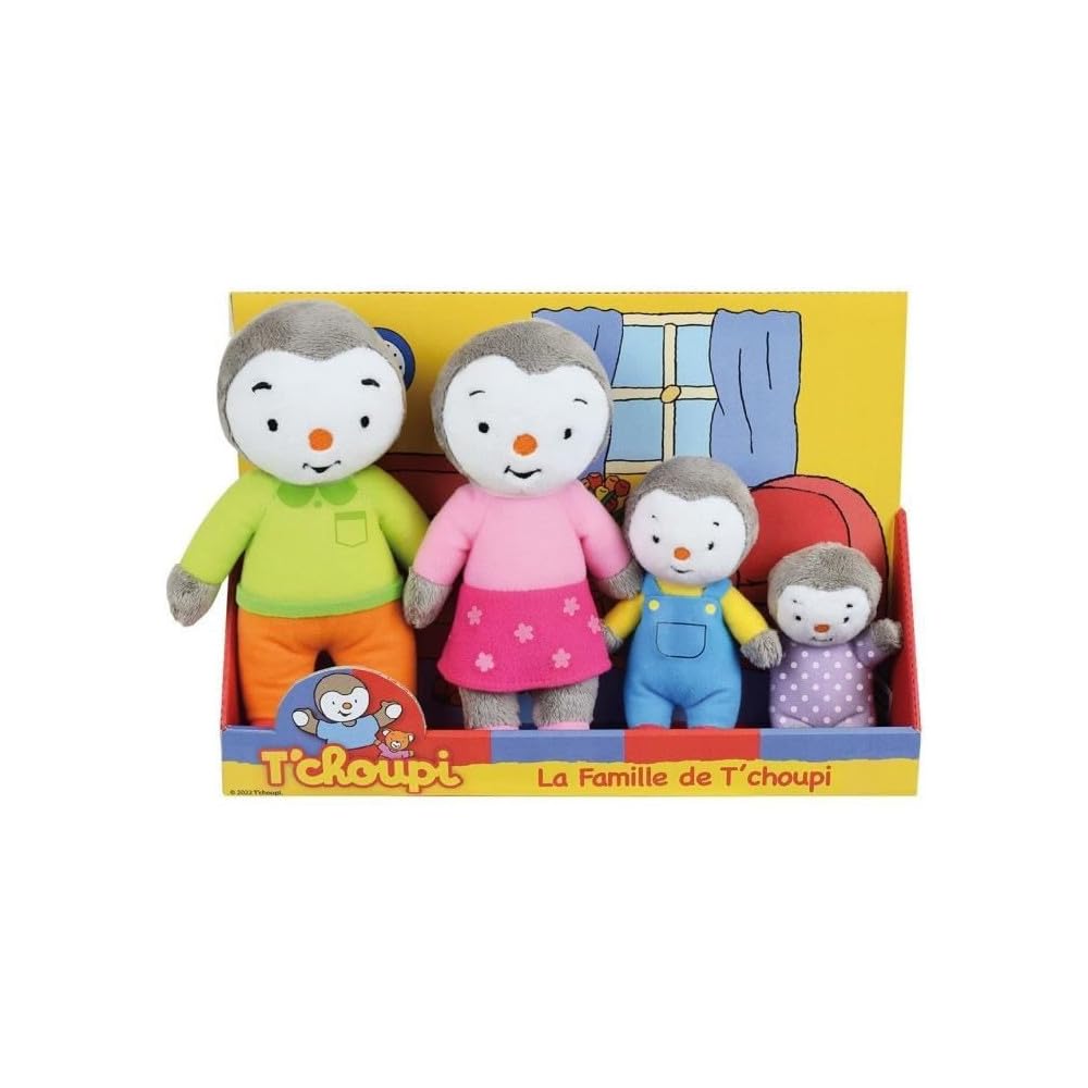 Jemini T'CHOUPI 024229 Plush Toy Set with 4 Plush Toys +/- 19 cm