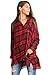 Umgee Women's Oversize Flannel Tunic with Dolman Sleeve