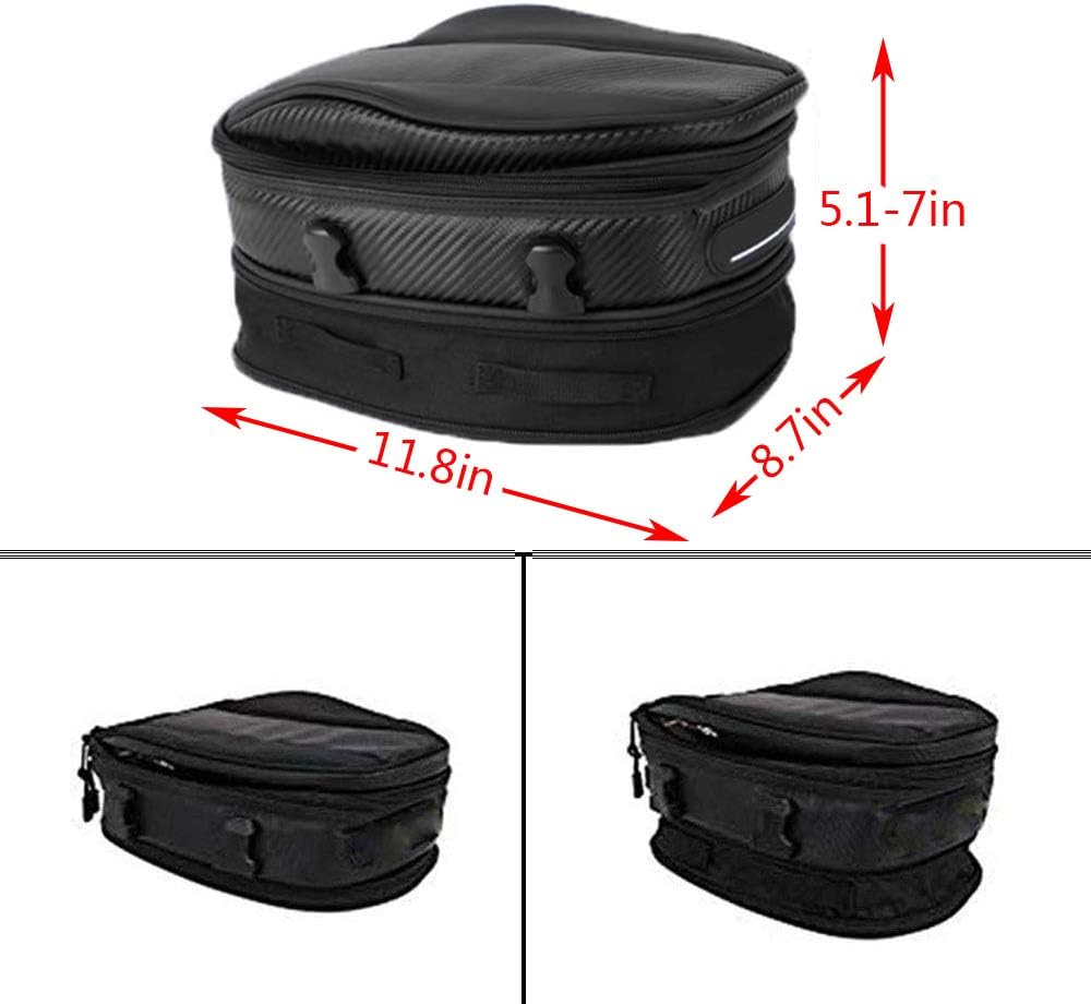Motorcycle Tail Bag Seat Bag Waterproof Luggage Bag Motorbike Saddle Bags Multifunctional PU Leather Bike Bag Sport Backpack 15 Liters: Automotive