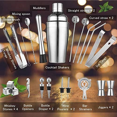 NXYJD Bartender-Kit 22pcs Cocktail-Shaker-Bar-Set Anfänger Bartender-Tools Kit Bartending-Tools – Bild 4