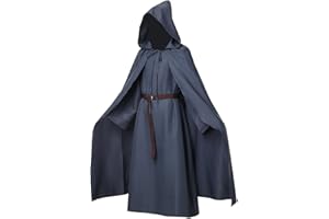 MAVIKIM Pagan Tunic Cloak Friar Medieval Cosplay Hood Capes Costumes Knight Costume