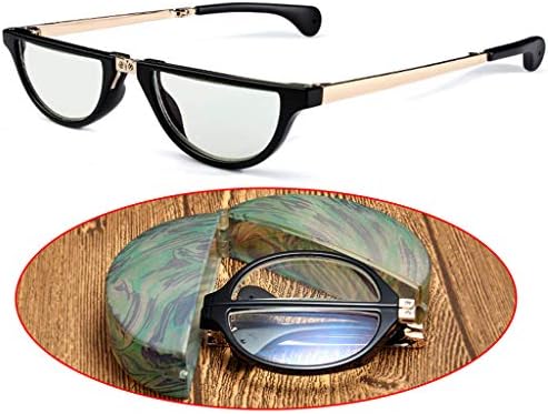 WUHX Anti-Blue Light Reading Glasses, Portable Flexible Presbyopic Eyeglasses, High-Definition Compact Folding Unisex