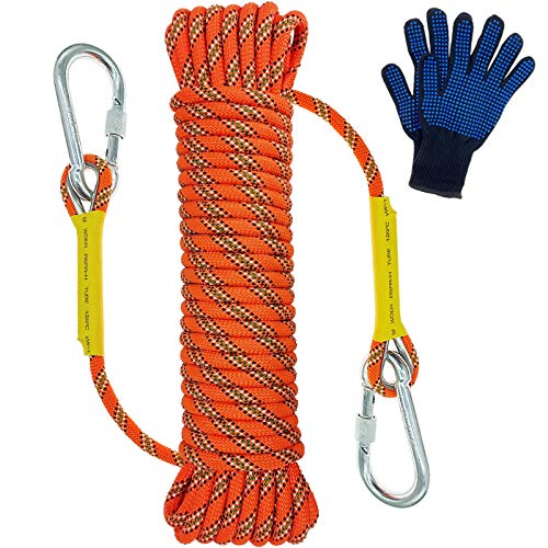 Trsmima Outdoor Climbing Rope, 8MM Diameter Static Rock Climbing Rope