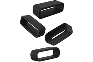 4pcs Rubber Leather Watch Band Strap Loops Black Silicone Replacement Resin Watch Bands Keeper Holder Retainer (Size: 20mm)