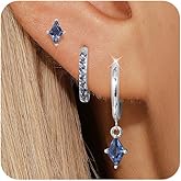 Angelady Gold Hoop Earrings Set for Women, Dainty 14K Gold Plated Huggies Earring, Sterling Silver Hypoallergenic Cartilage Earrings, Trendy Earring Stacks for Multiple Piercing Jewelry Gift(3 Pairs)