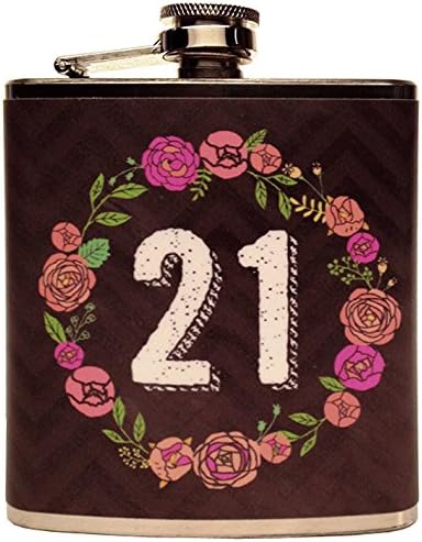 The Life Imagined Twenty One Stainless Steel Flask, 6-Ounce