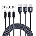 LSXD Lightning Cable, Nylon Braided Charger and Data Sync Lightning to USB Charging Cable for iPhone X/ 8/8 Plus/7/7 Plus /6S /6S Plus /Se /5S /5,iPad -3 Piece