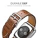 MoKo Compatible Band Replacement for Apple Watch 42mm 44mm Series 4/3/2/1, Luxury Genuine Leather Smart Watch Band Strap Single Tour Replacement - Brown (Not Fit 38mm 40mm Versions)