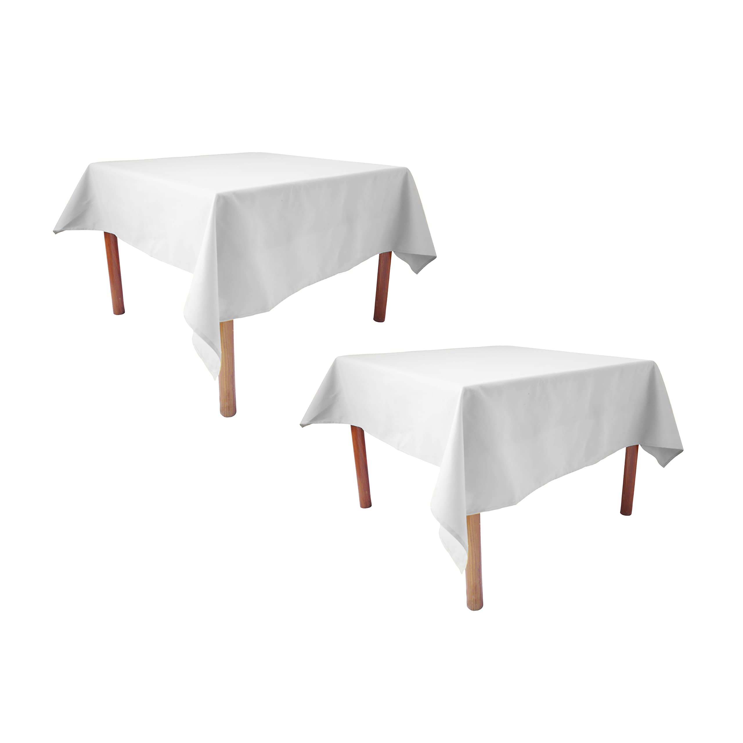 Weavric Pack of 2, Square Tablecloth, 52x52 Inches 132x132cm, Washable Reusable Wrinkle Stain Free White Tablecloth for Buffet, Card Table, Kitchen, Dinner, Wedding, Party