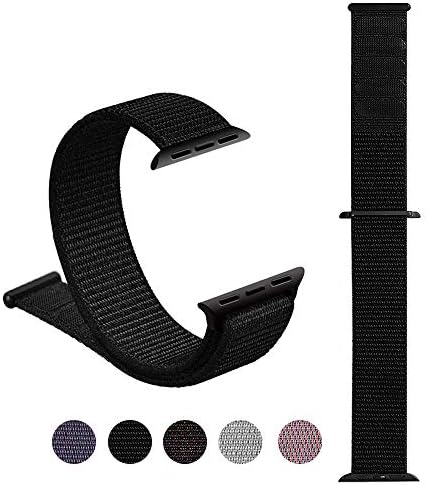 DOXHAUS Replacement Watch Band for iWatch 44mm 42mm 40mm 38mm Nylon Sport Loop with Adjustable Fastener Soft Woven Band For All iWatch Watch Series 4 Series3 Series 2 Series 1