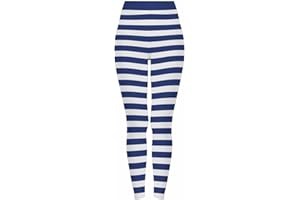HGps8w Women's Halloween Striped Tights Stretchy High Waisted Ankle Length Leggings Soft Running Yoga Pants