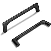 Lardmon 10 Pack Matte Black Modern Cabinet Pulls 5 Inch(128mm) Hole Center Timeless Drawer Pulls Vanity Pulls Classic Solid Kitchen Cabinet Handles Hardware for Dresser, 5.4 Inch(138mm) Total Length